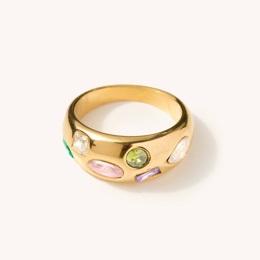 Hawaiin Tropics Multi Gem Chunky Ring