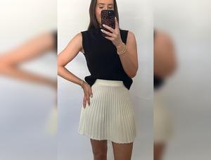 Alpine Adventure Knit Pleated Skirt