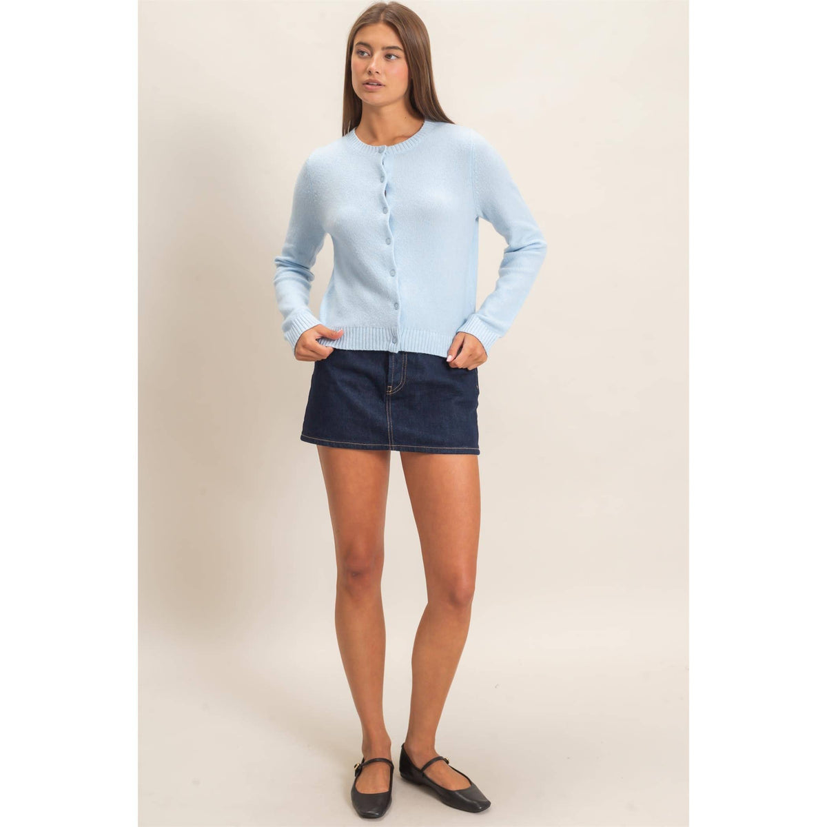 Blue Lagoon Crew Neck Cardigan