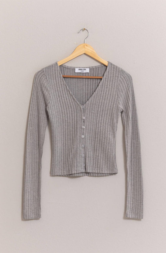 Urban Explorer Ribbed Button-Up Top