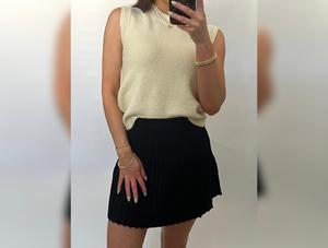 Alpine Adventure Knit Pleated Skirt