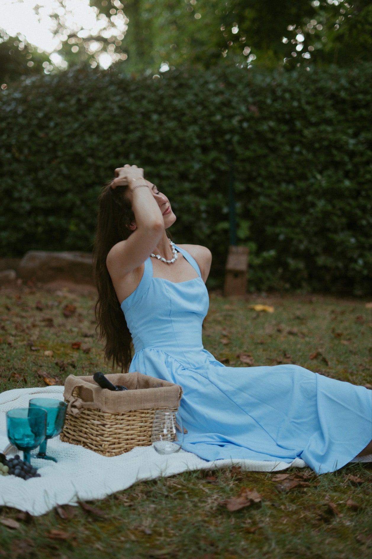 Riamaggiore Blu Halter Neck Dress