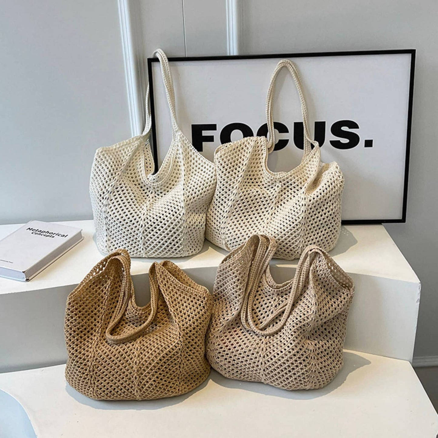 Sand Dunes Crochet Shoulder Bag