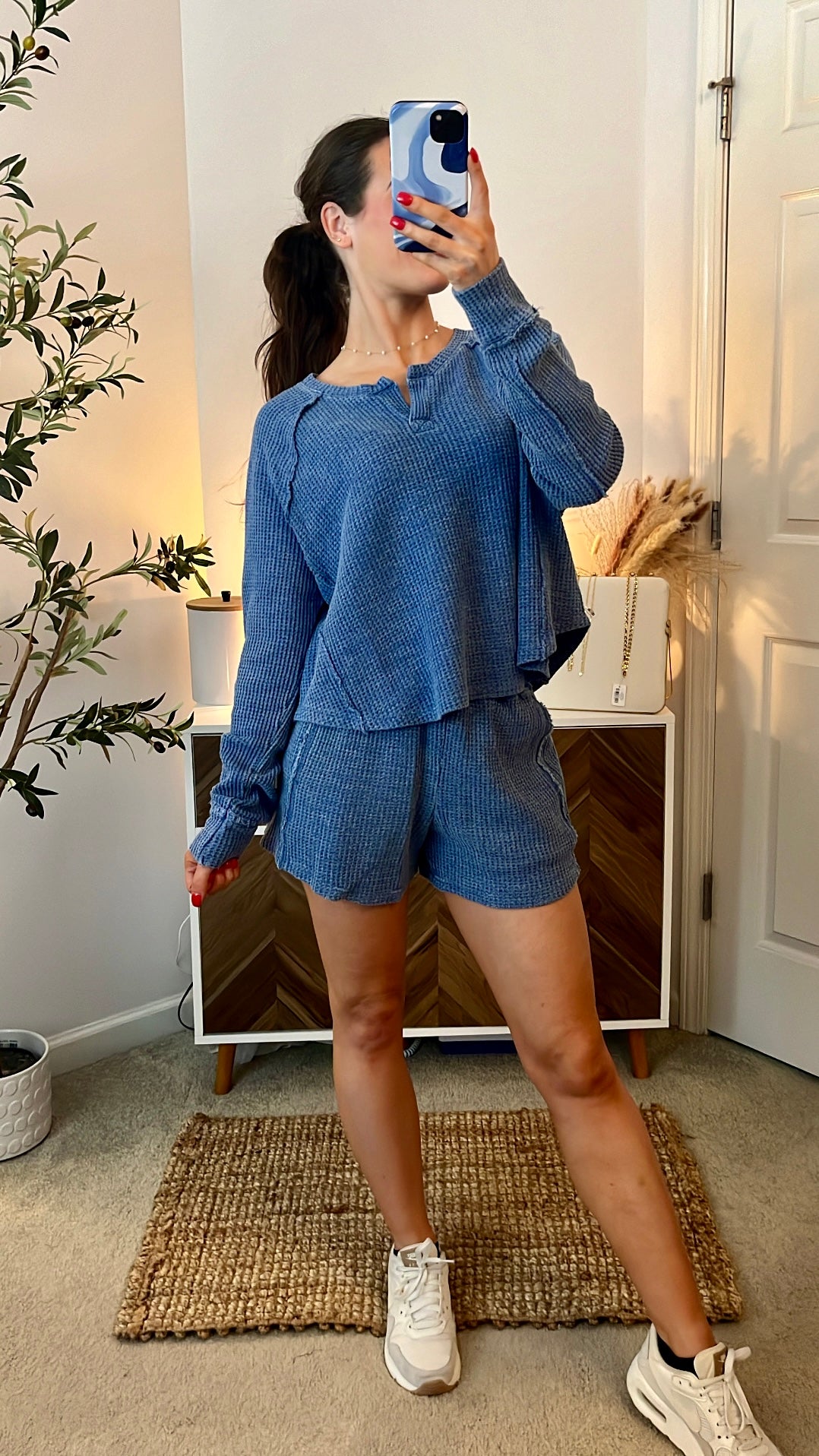 Stay In, Go Out Waffle Knit Set