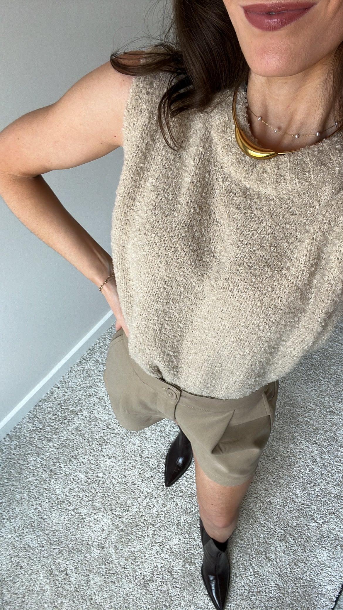 Champagne France Leather Shorts