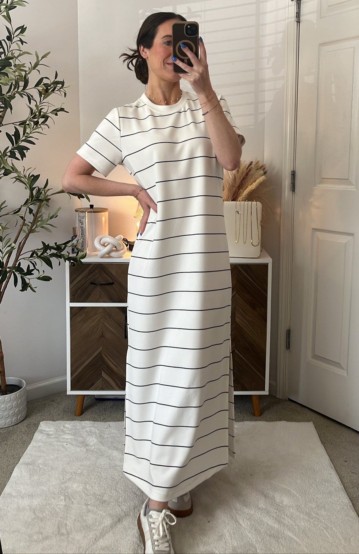 Roam Free Striped Scuba Dress