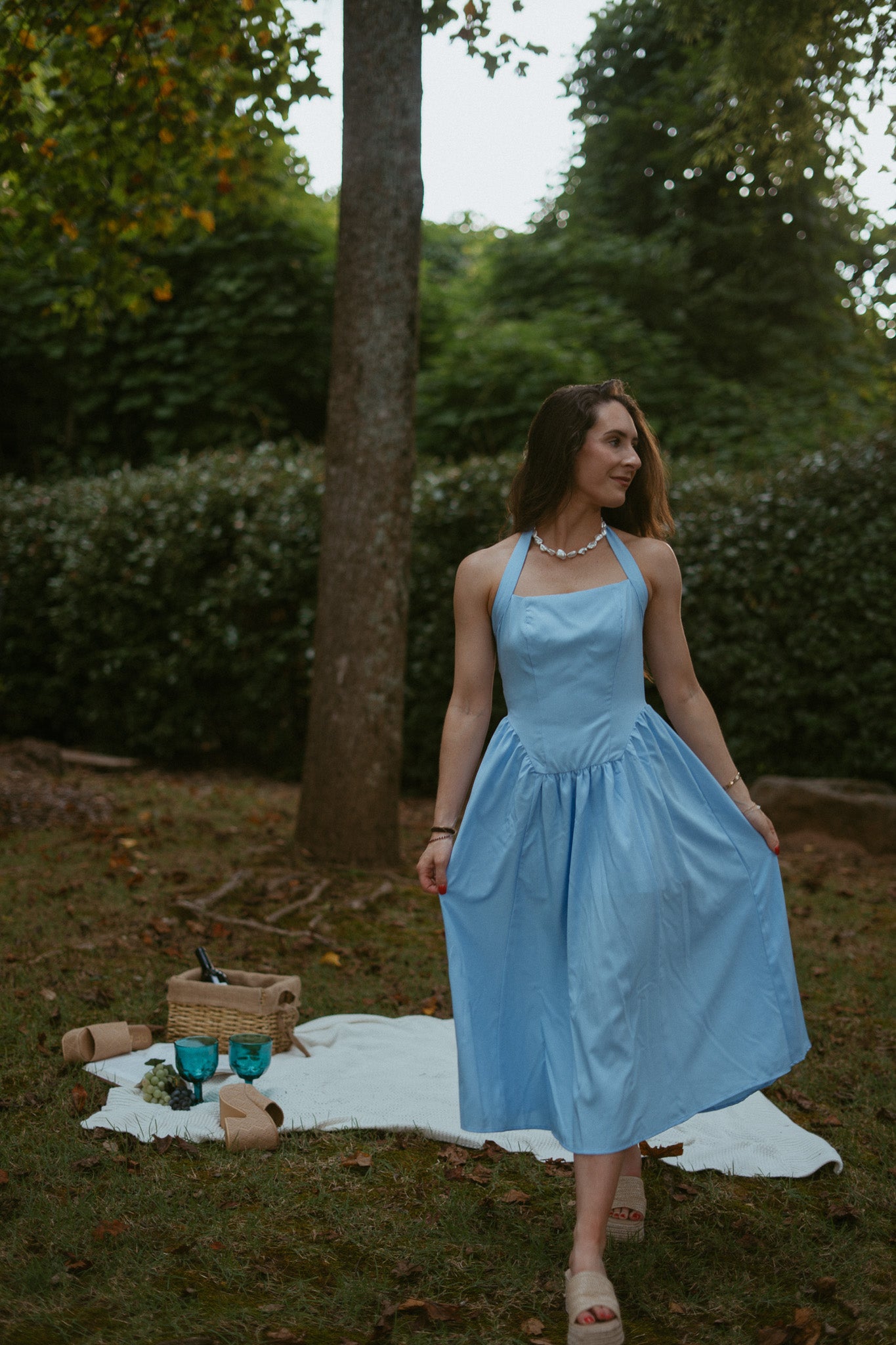 Riamaggiore Blu Halter Neck Dress