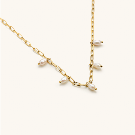 Pearl Paradise Charm Drop Necklace