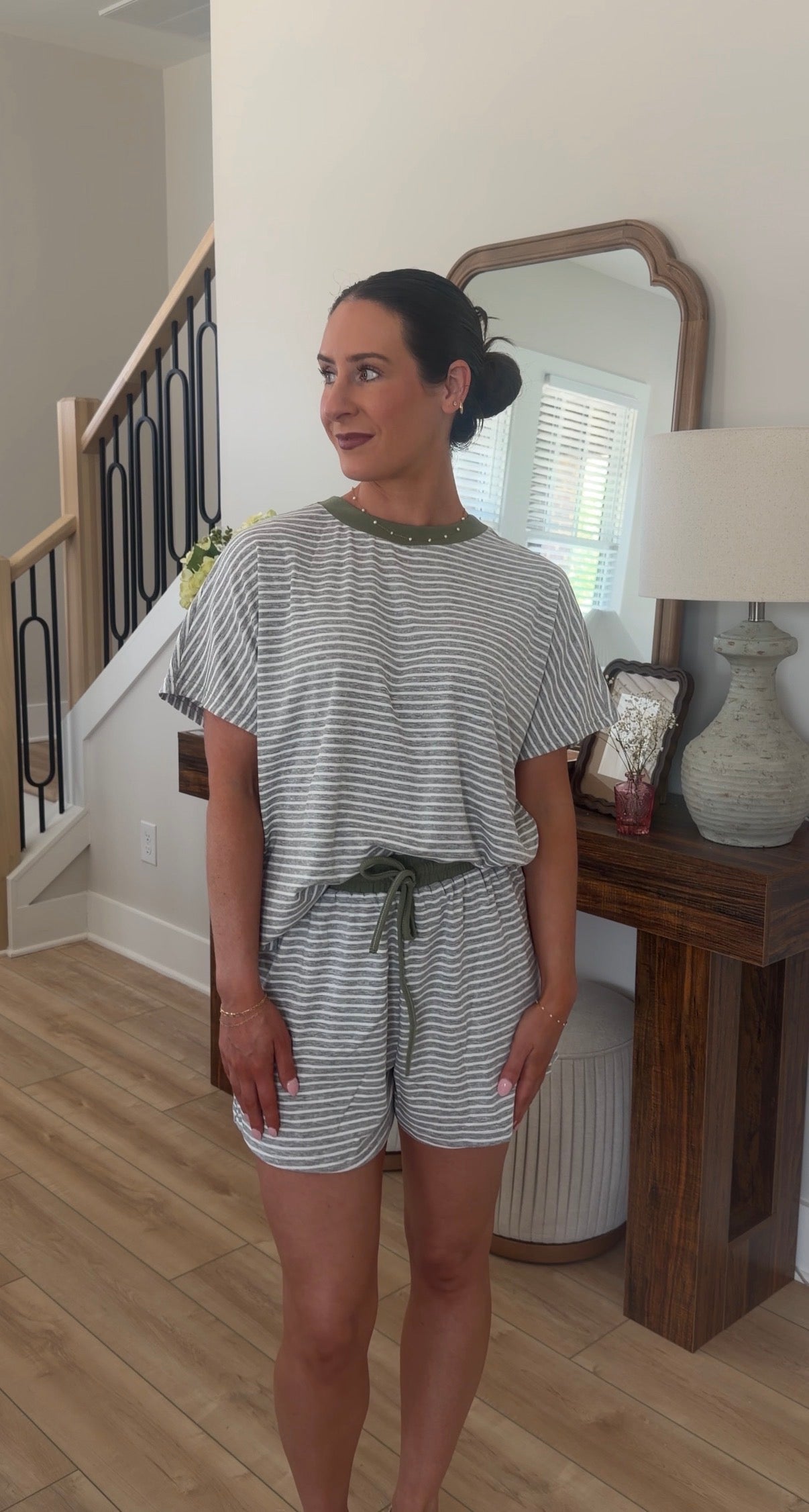 Olive Tree Stripe Lounge Set