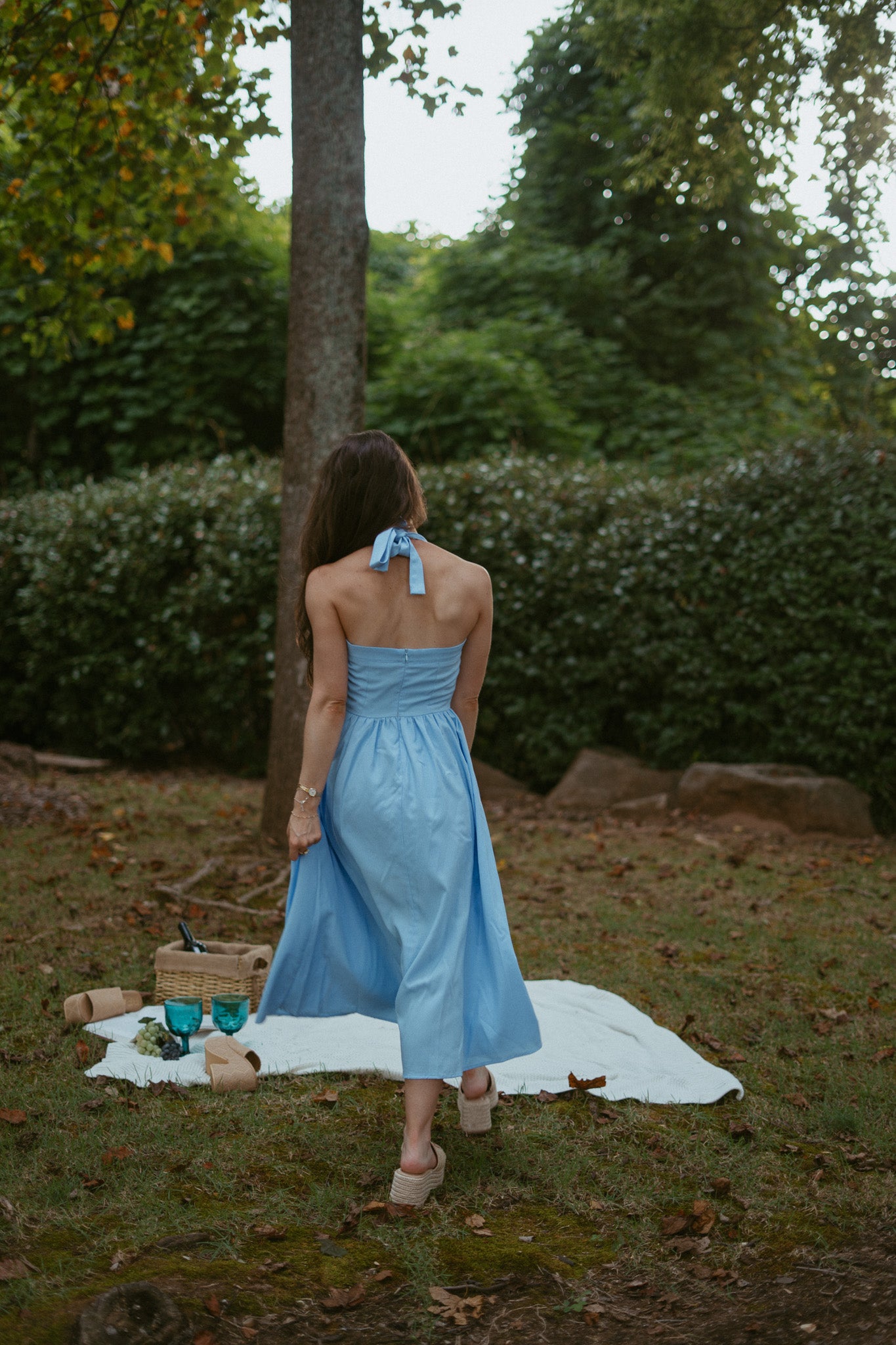 Riamaggiore Blu Halter Neck Dress