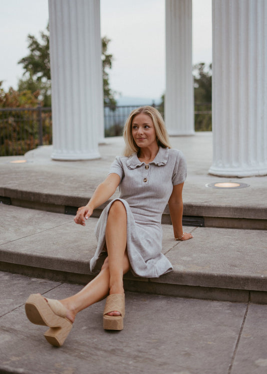Roma Polo Collared Sweater Dress