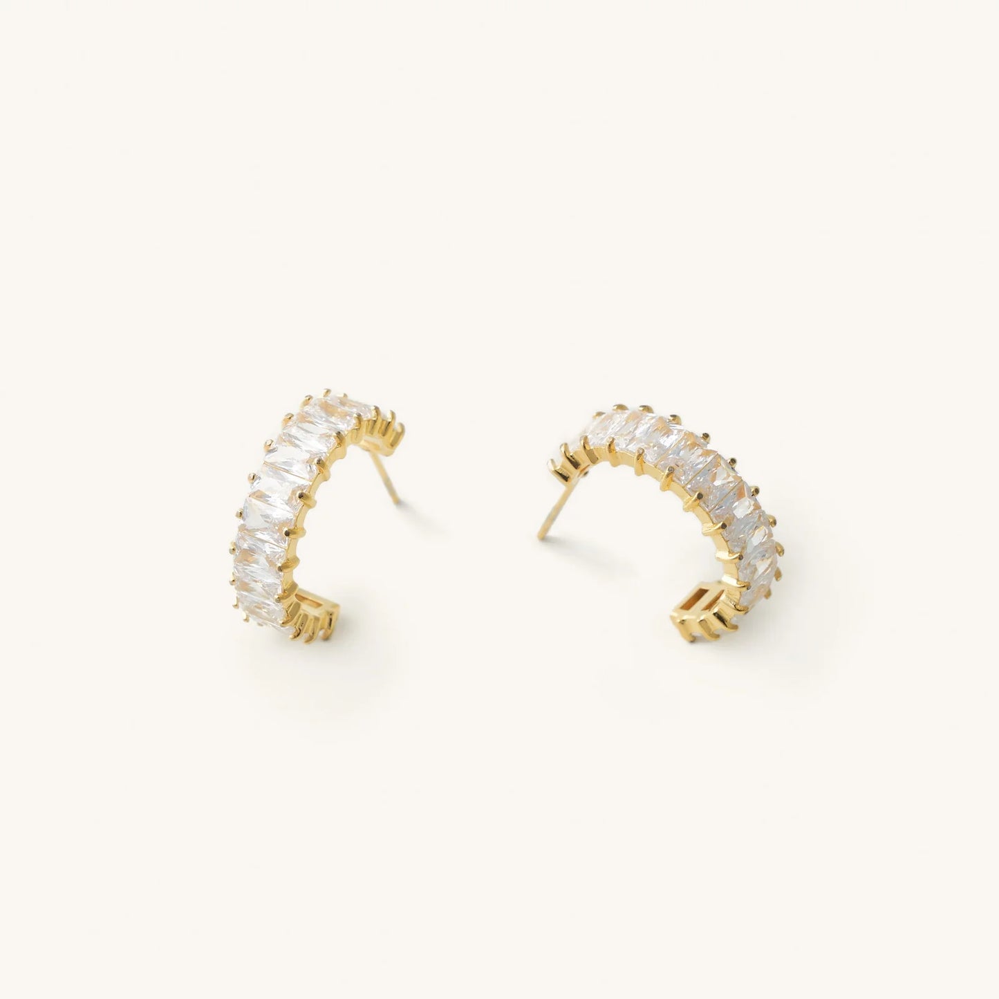 Crystal Waters Diamond Waterproof Hoops