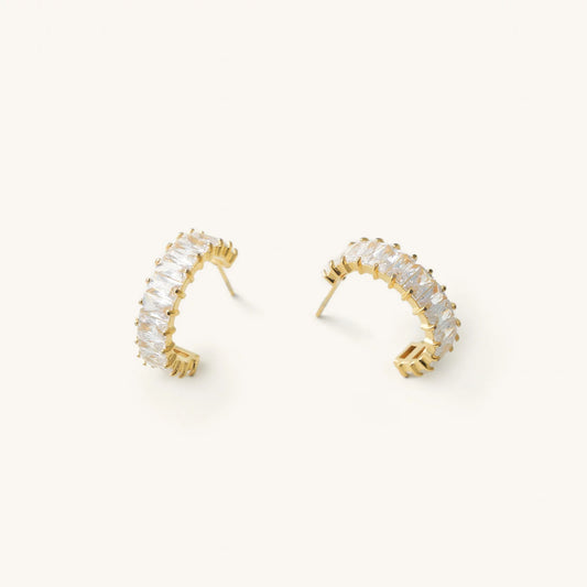 Crystal Waters Diamond Waterproof Hoops