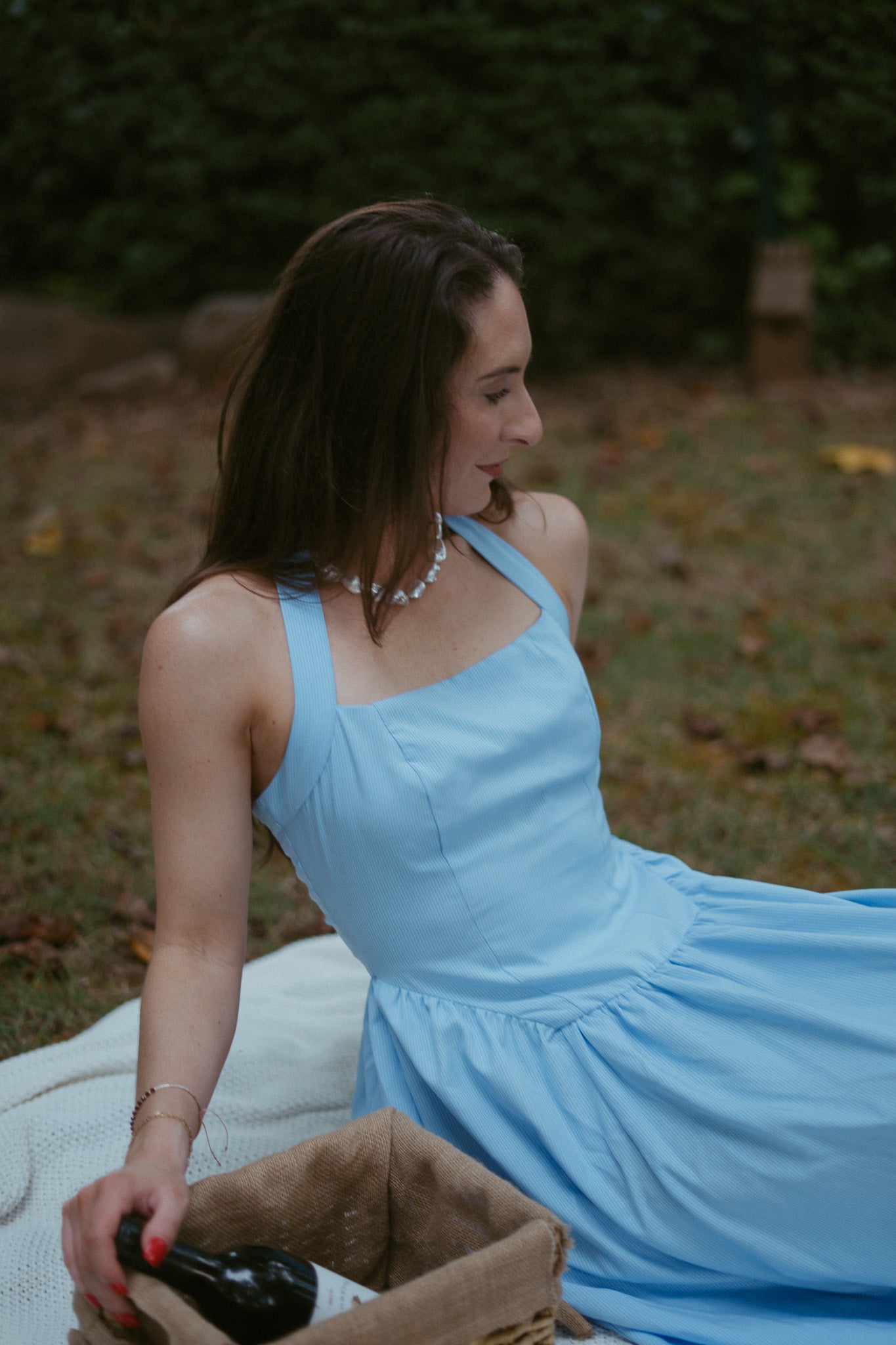 Riamaggiore Blu Halter Neck Dress
