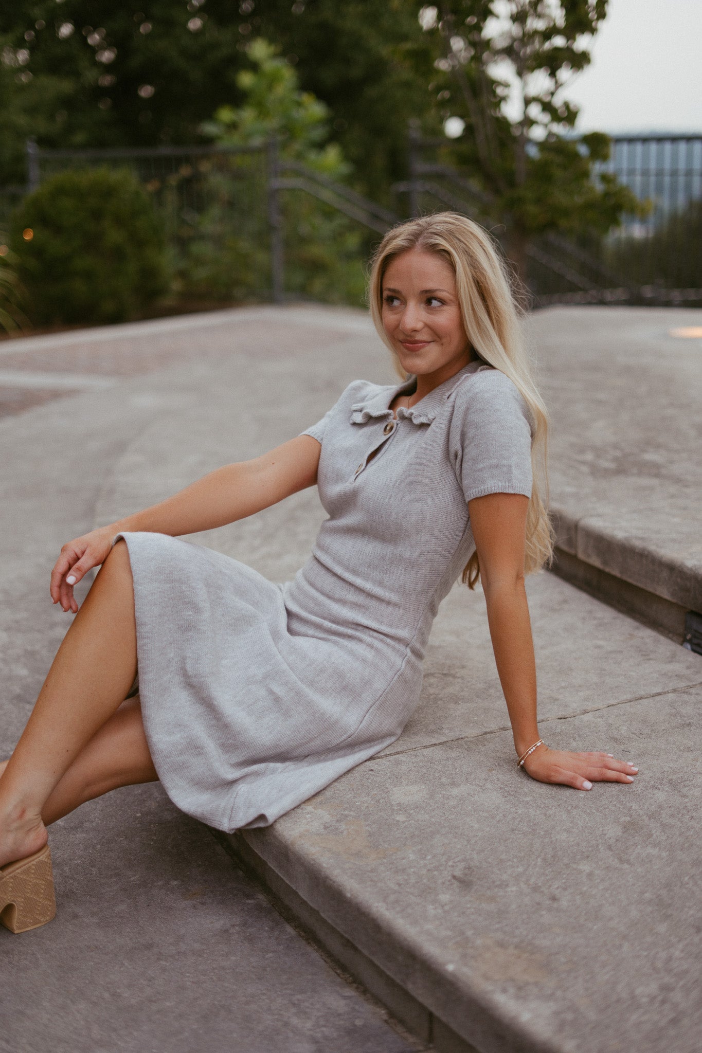 Roma Polo Collared Sweater Dress