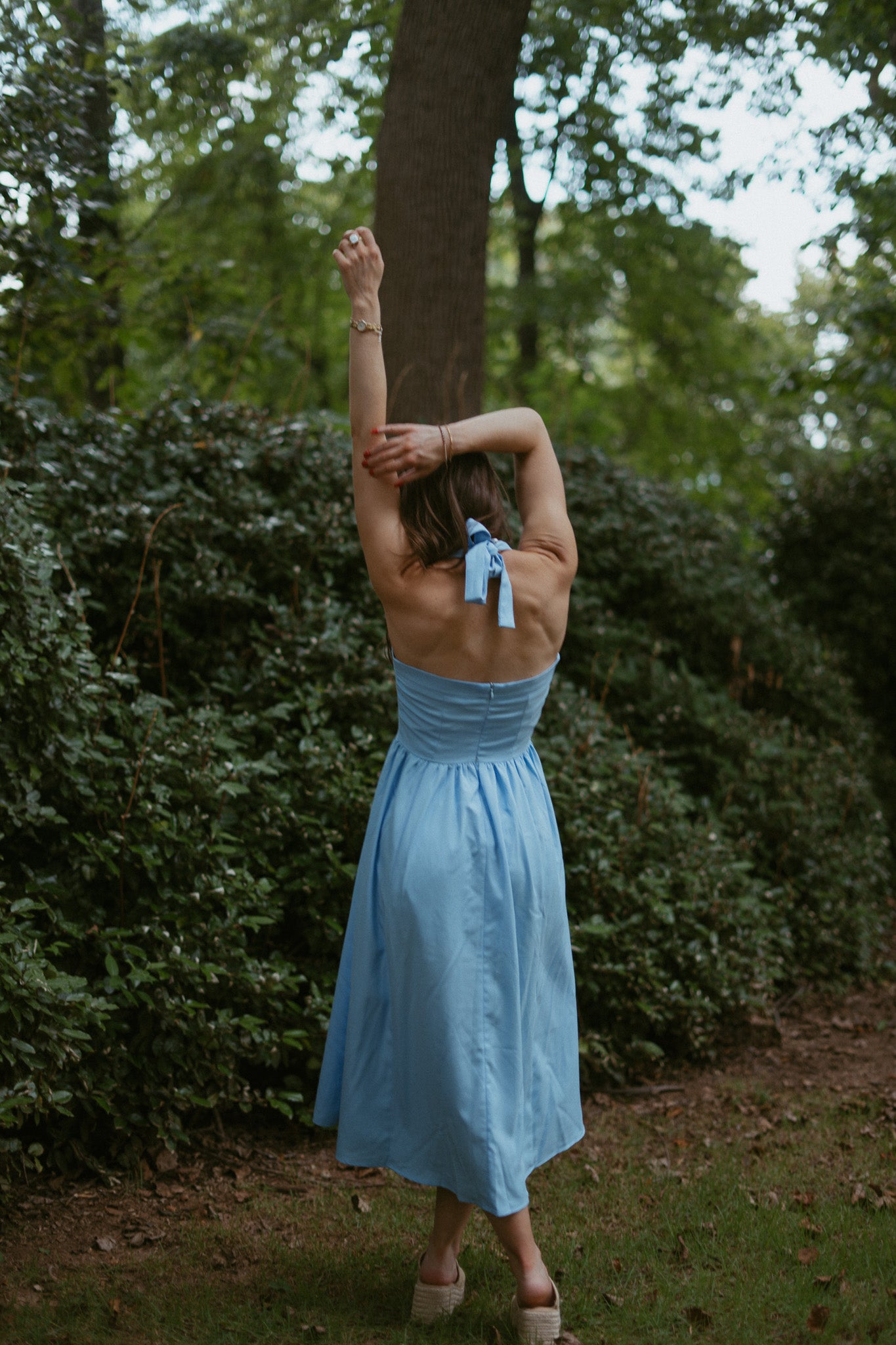 Riamaggiore Blu Halter Neck Dress