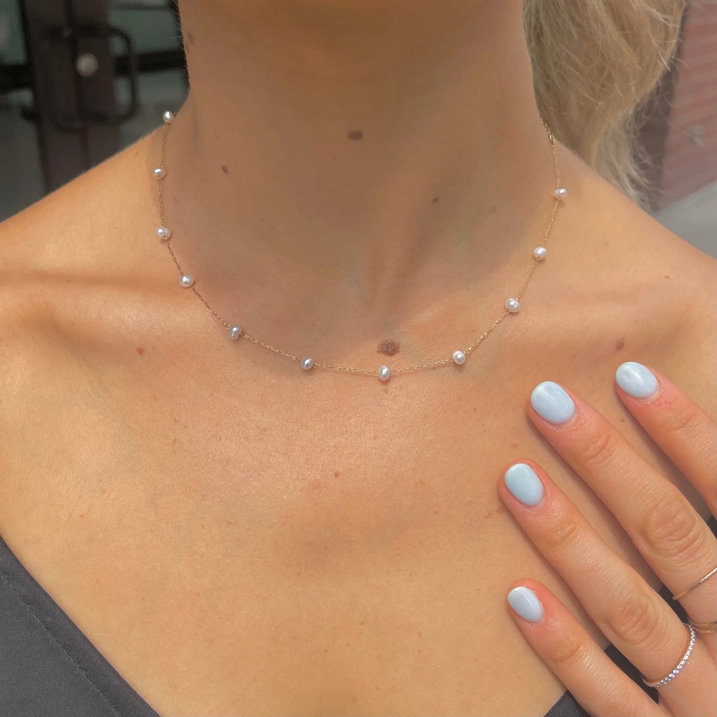 Freshwater Pearls Gold Waterproof Necklace