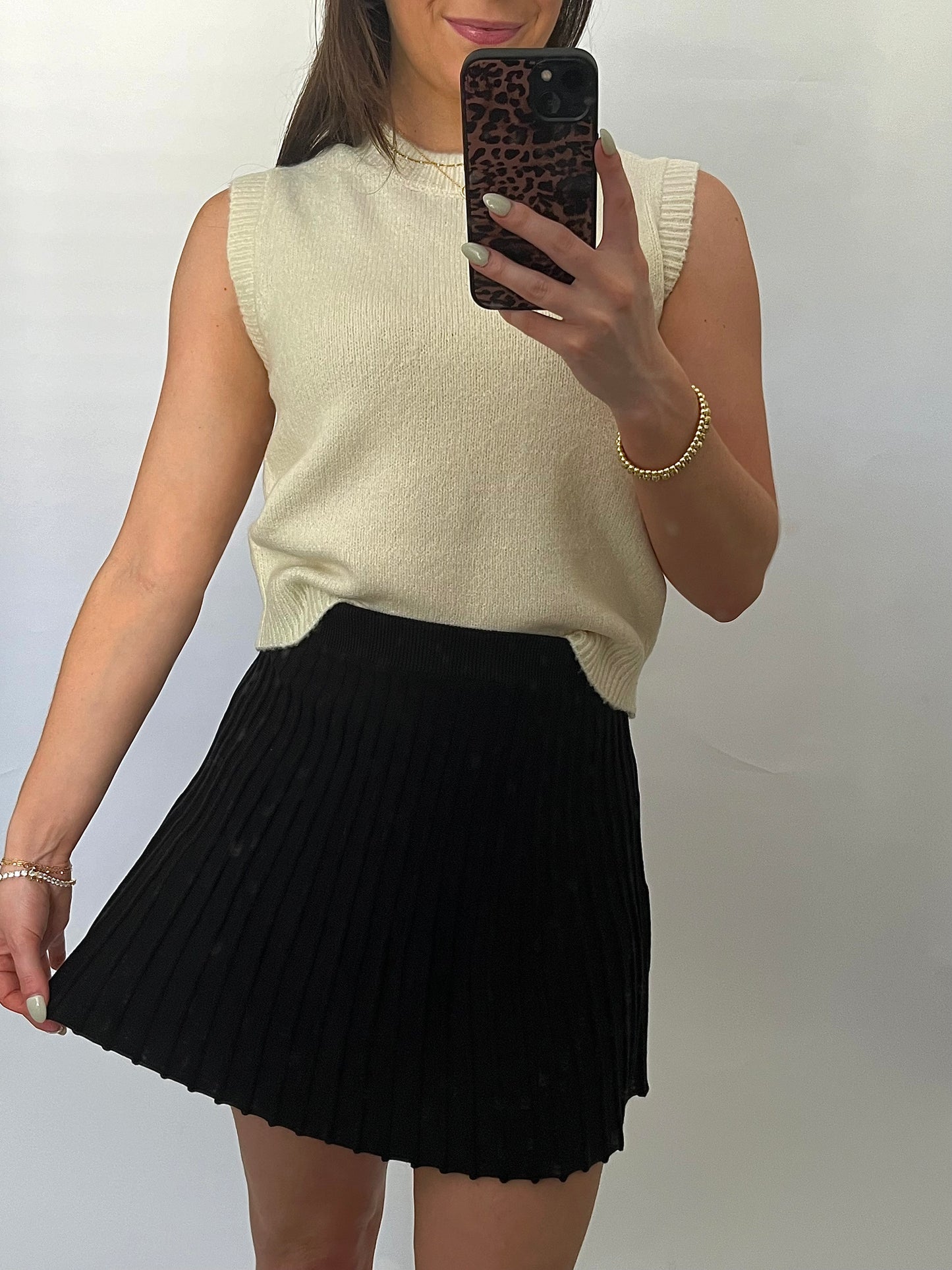 Alpine Adventure Knit Pleated Skirt