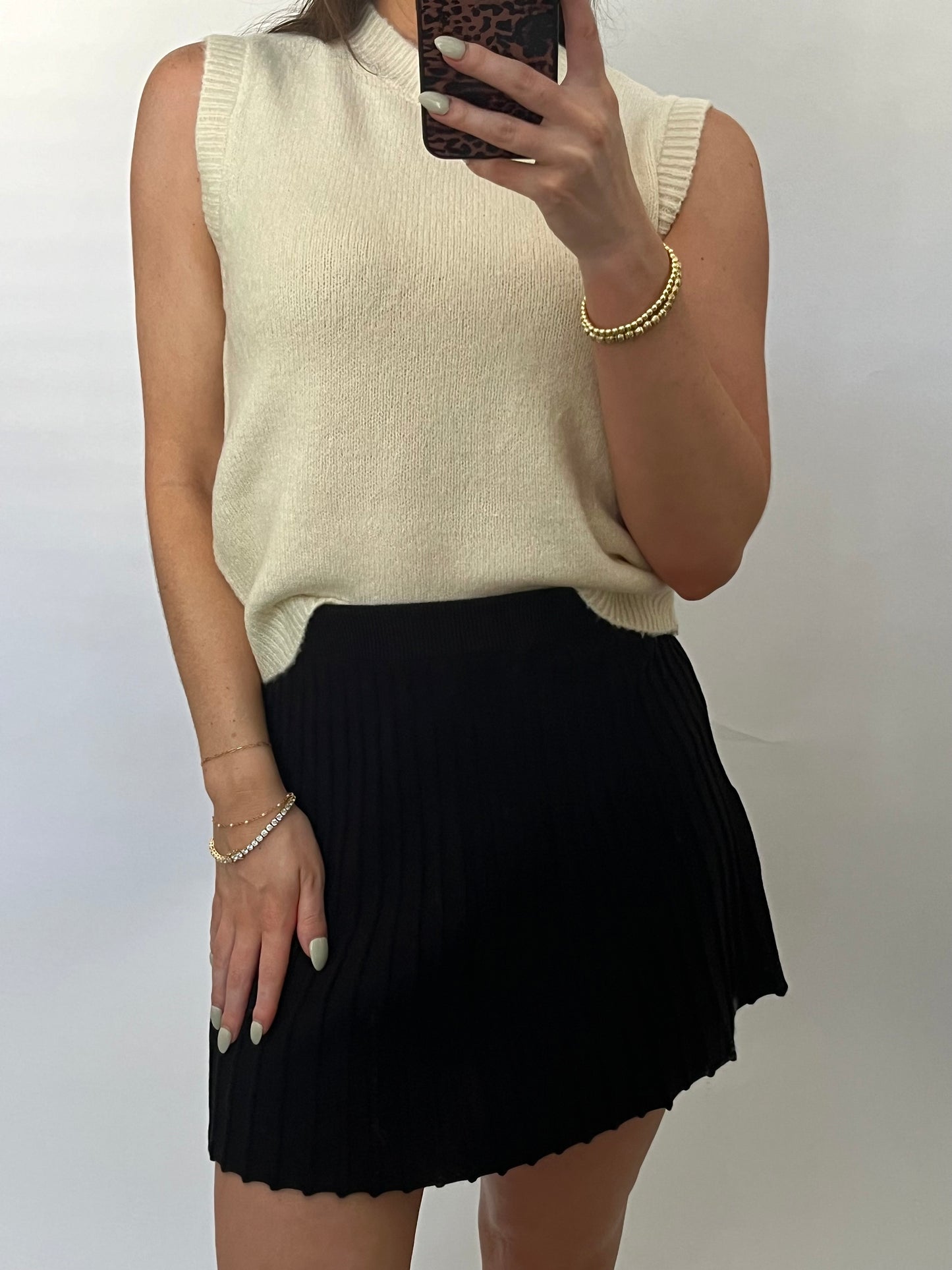 Alpine Adventure Knit Pleated Skirt