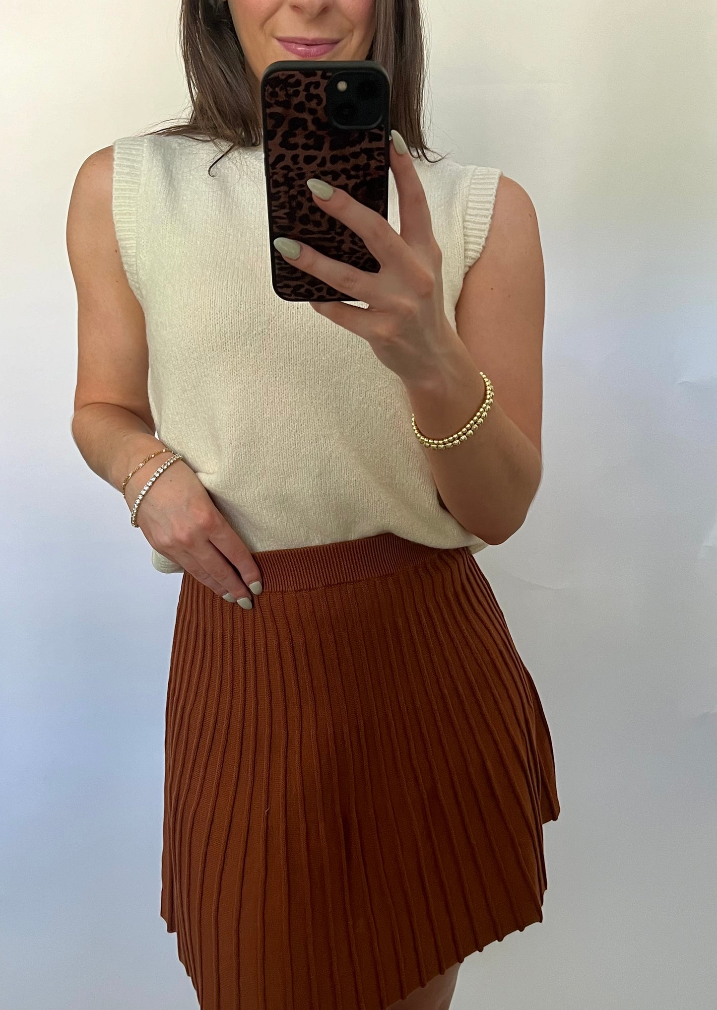 Alpine Adventure Knit Pleated Skirt