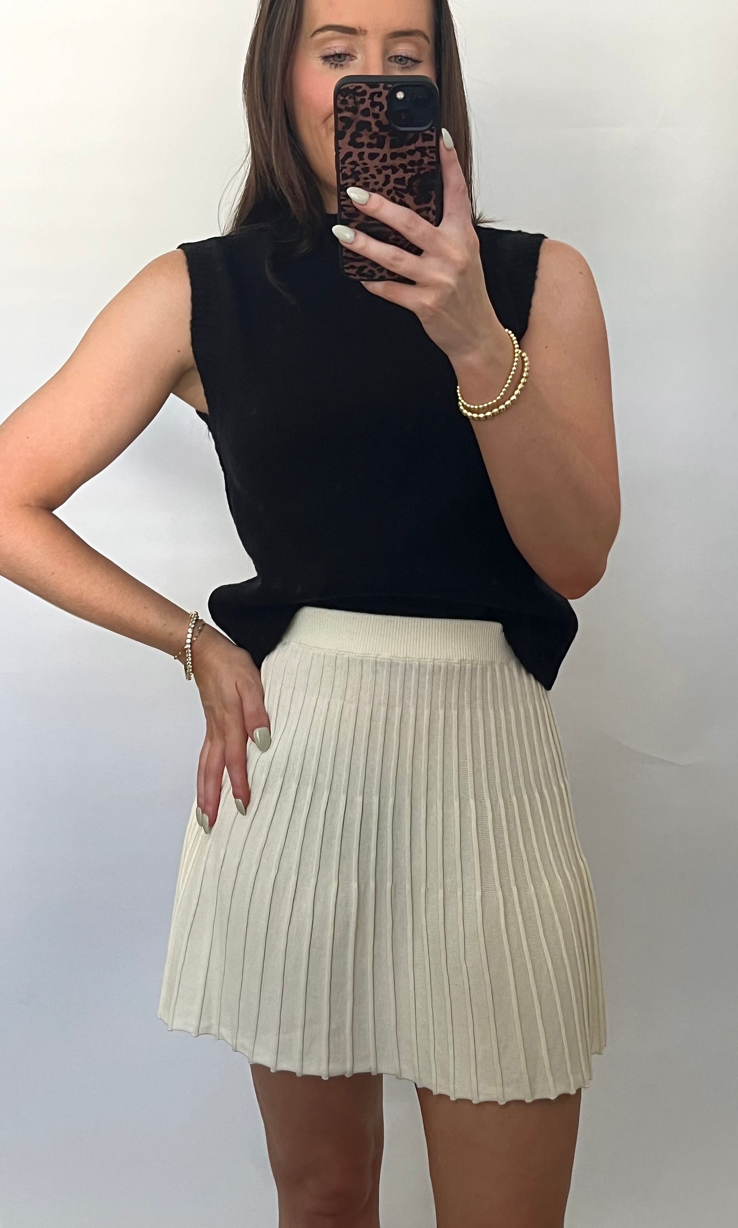 Alpine Adventure Knit Pleated Skirt