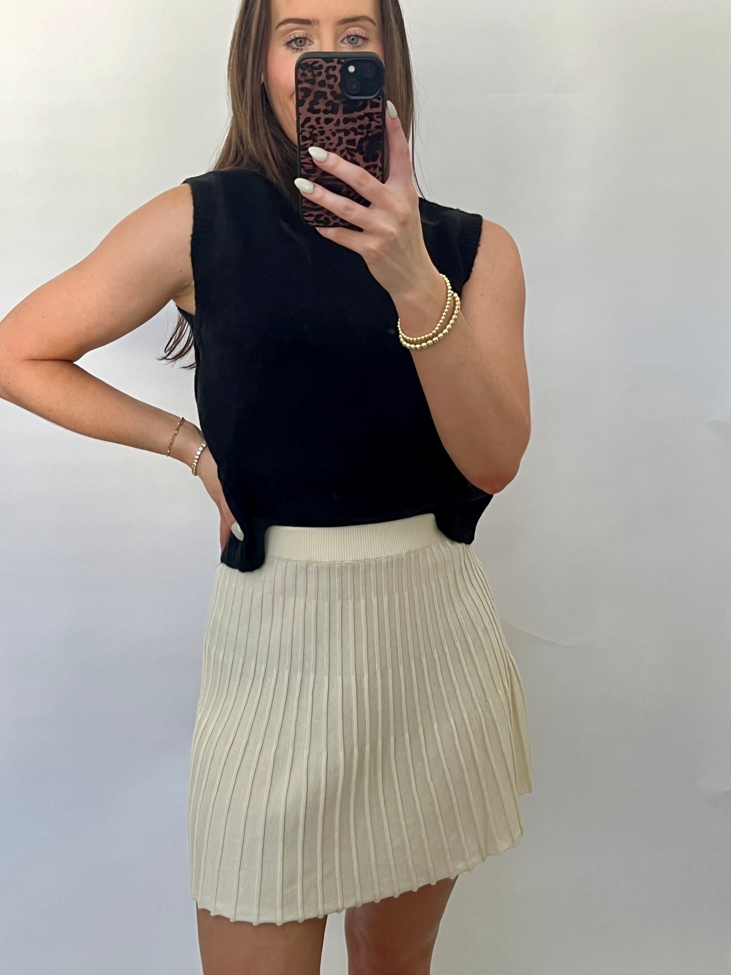 Alpine Adventure Knit Pleated Skirt