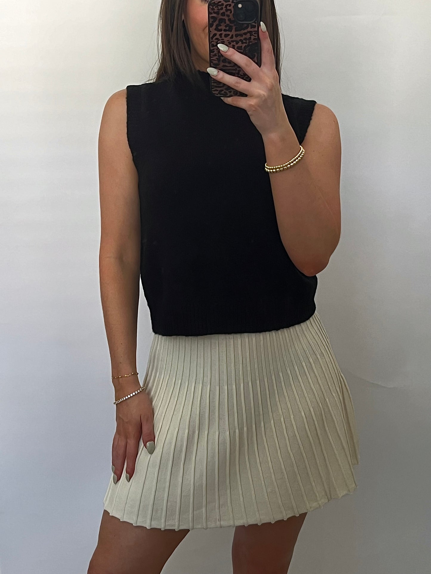 Alpine Adventure Knit Pleated Skirt