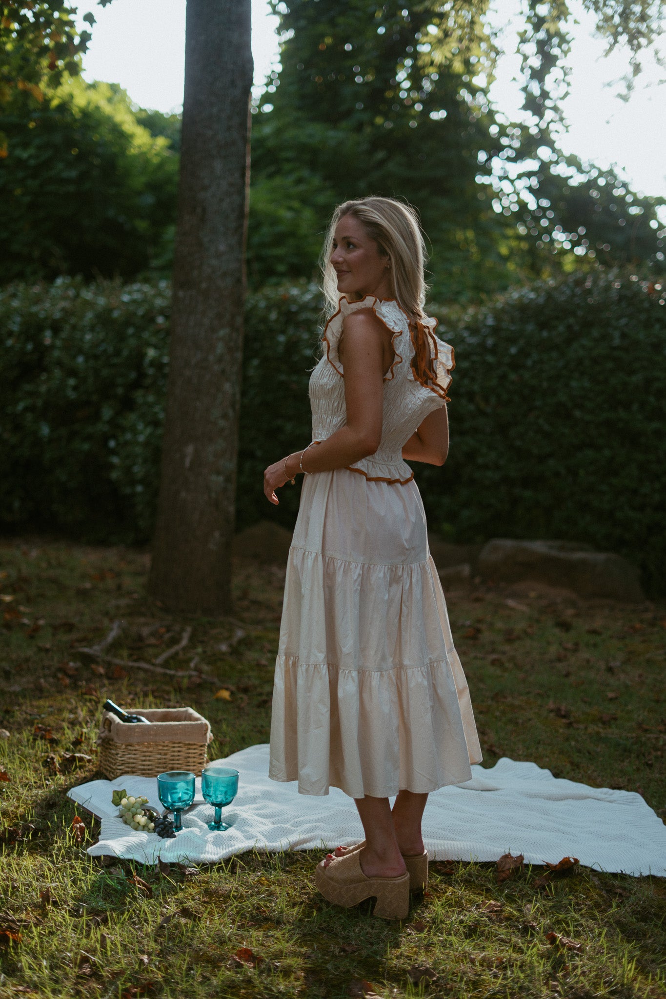 Tuscan Sunset Ruffle Dress