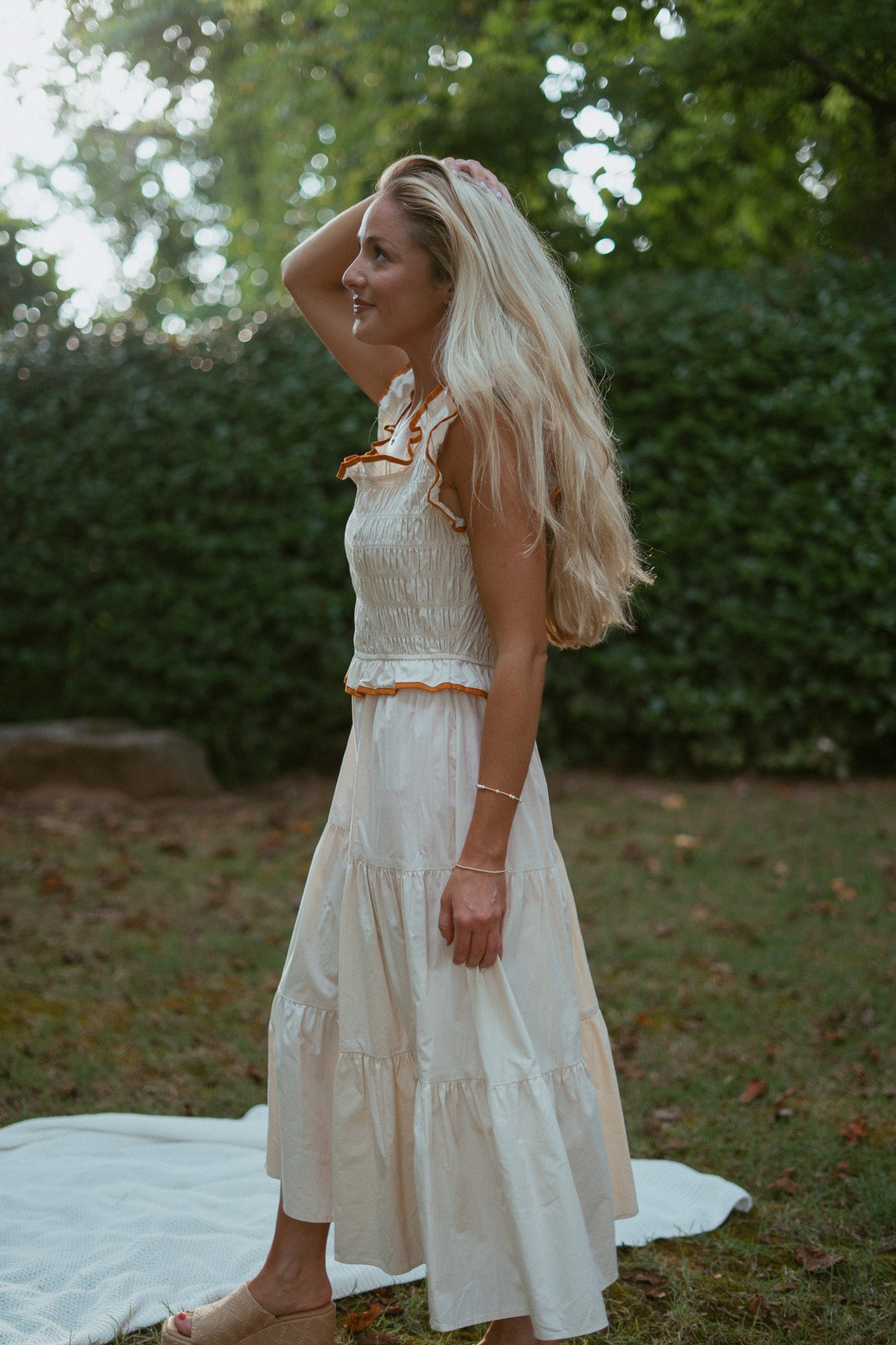 Tuscan Sunset Ruffle Dress