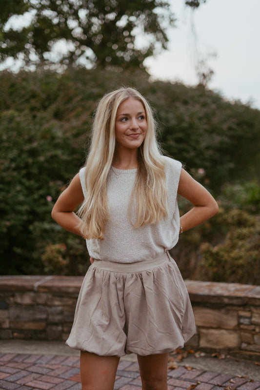 Chianti Breeze Suede Bubble Shorts