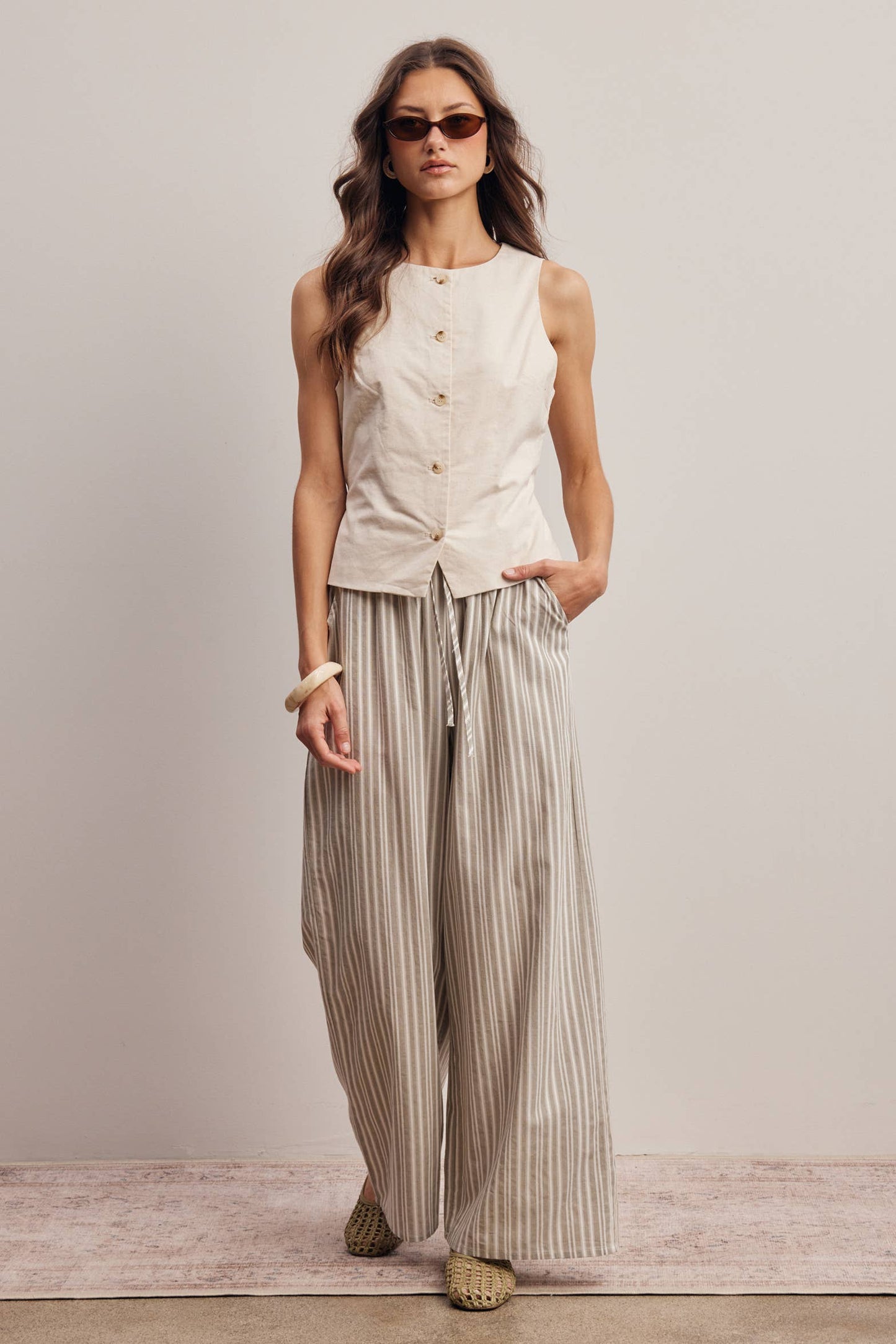 Harbor Light Stripe Wide Leg Pants