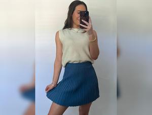 Alpine Adventure Knit Pleated Skirt