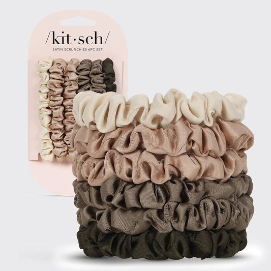 Kitsch Petite Satin Scrunchies - 6pk