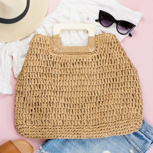Sunny Vibes Straw Tote Bag