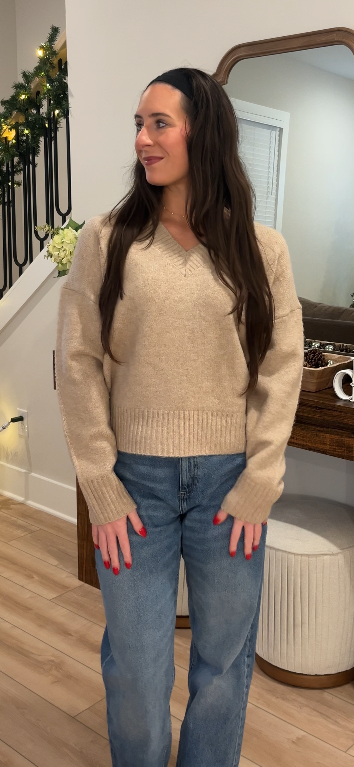 Highlands V-Neck Knit Sweater