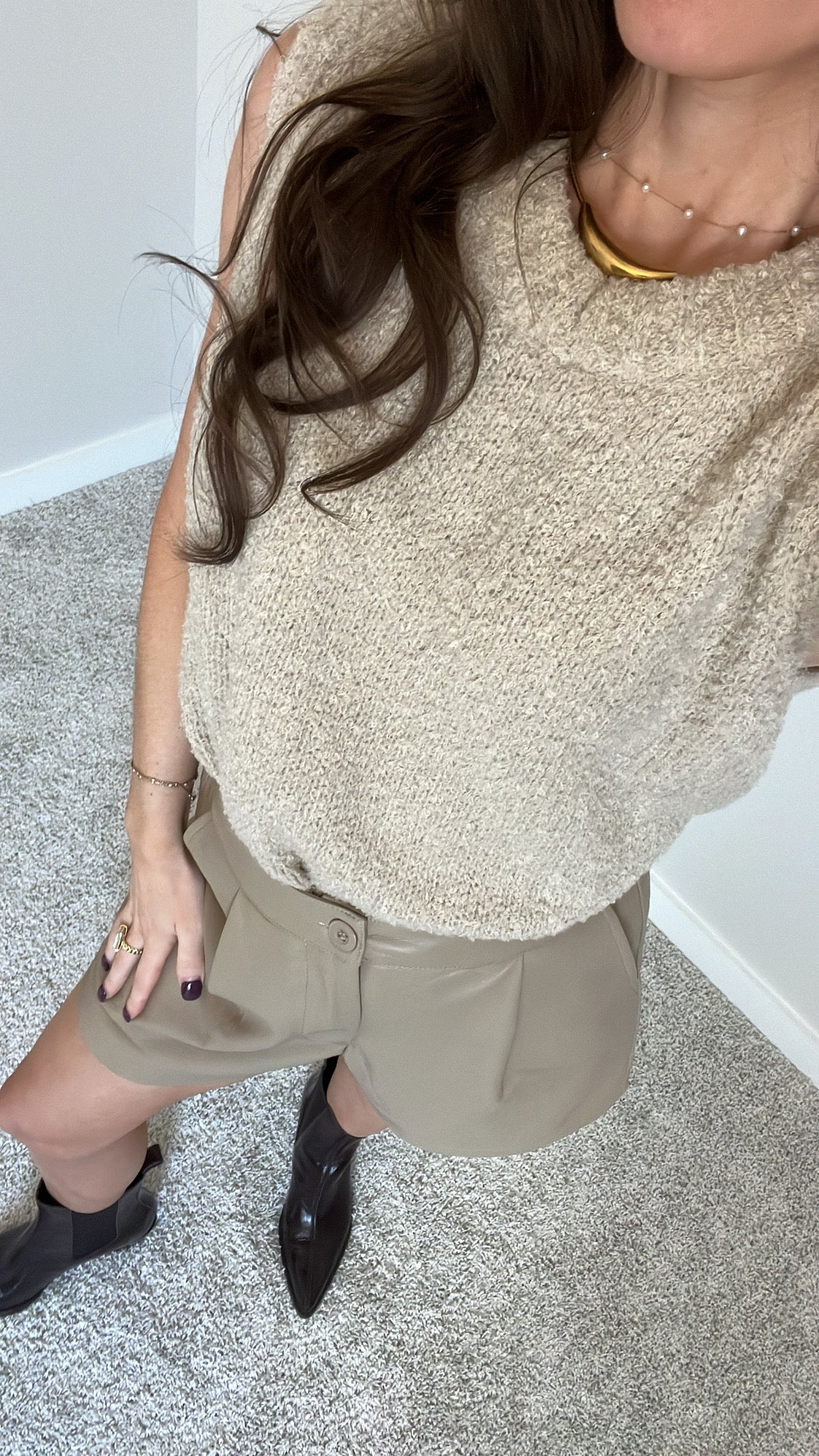 Champagne France Leather Shorts