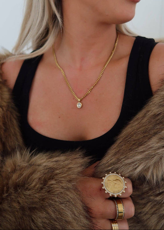 Gold Bezel Necklace