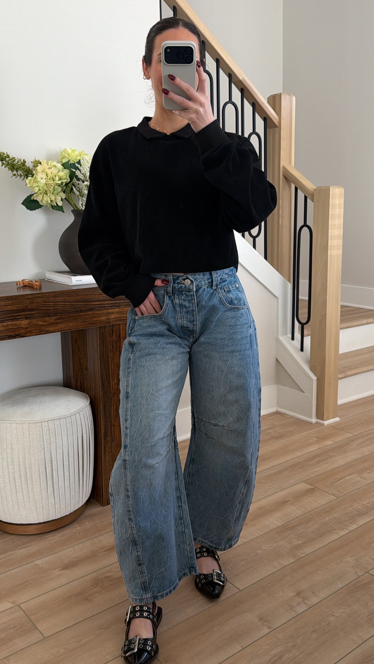 Florence Collared Ribbed Knit Top