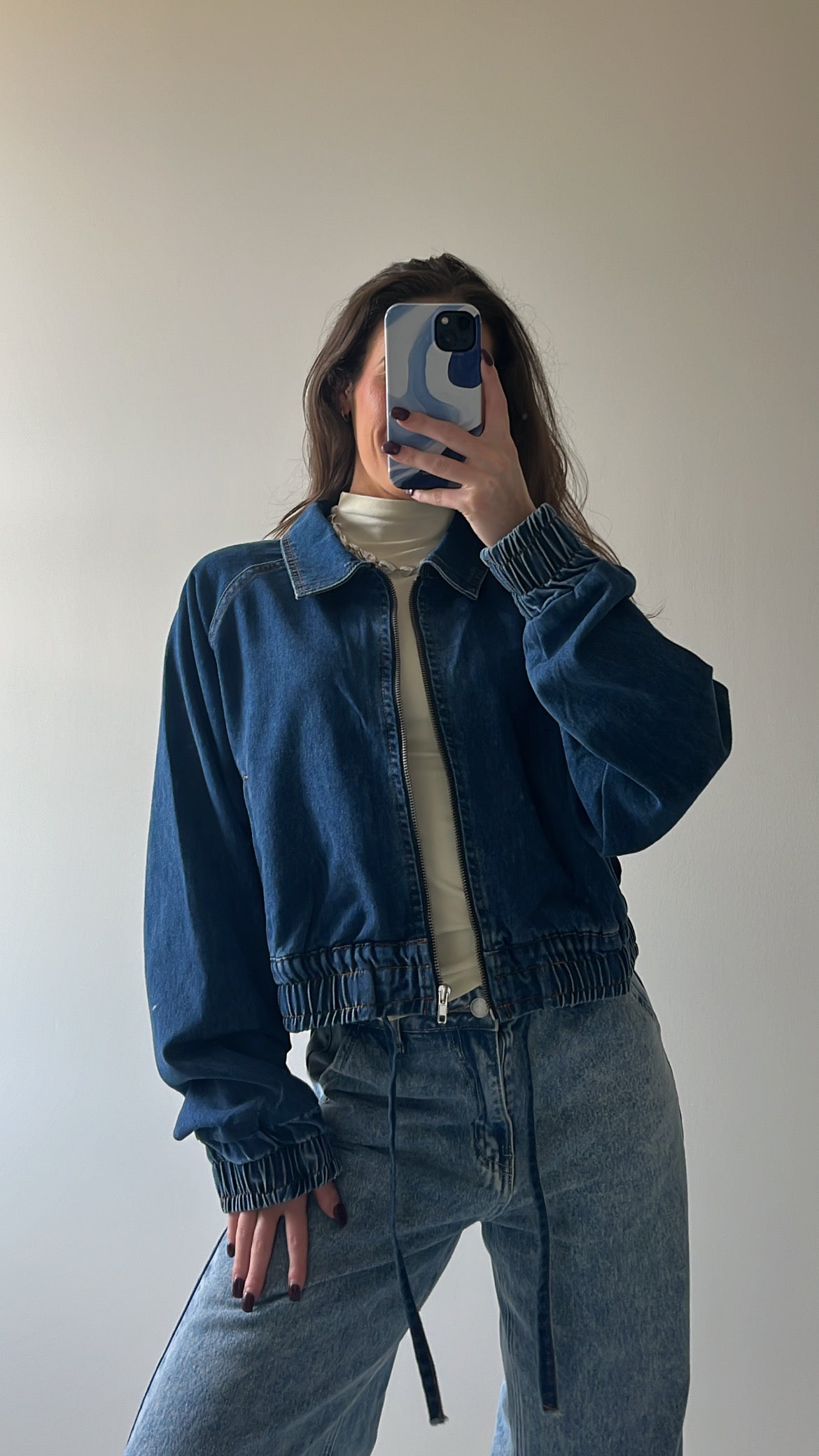 Denim Blues Zip Up Jacket