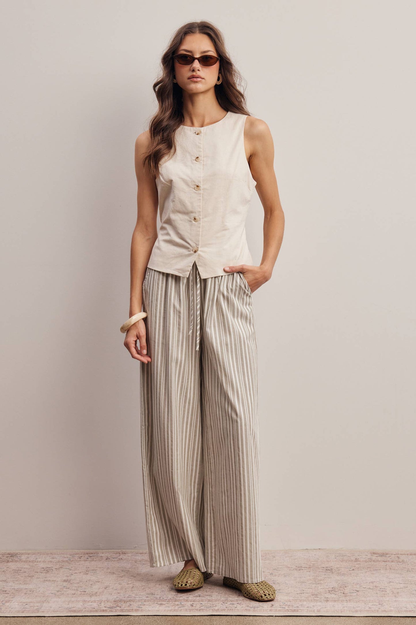 Harbor Light Stripe Wide Leg Pants