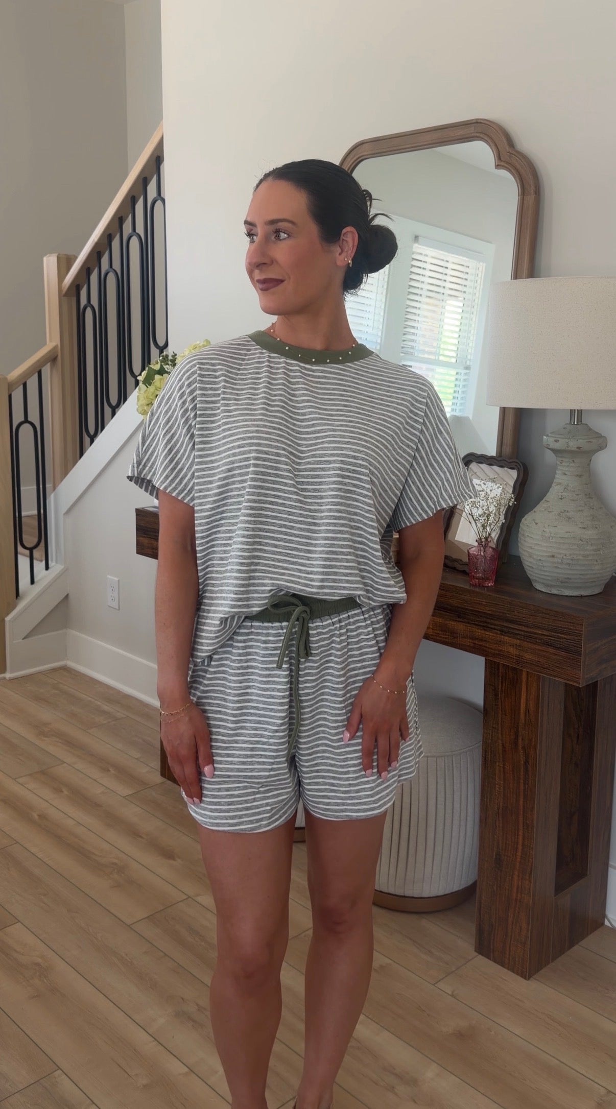 Olive Tree Stripe Lounge Set