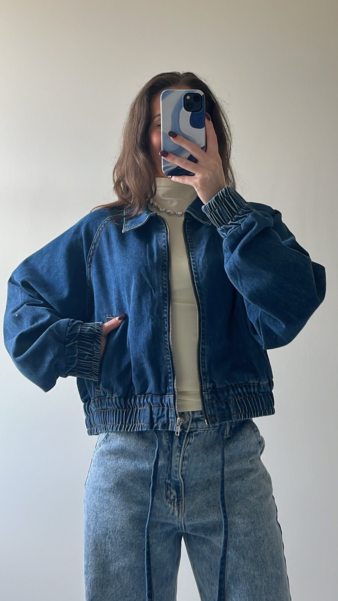 Denim Blues Zip Up Jacket