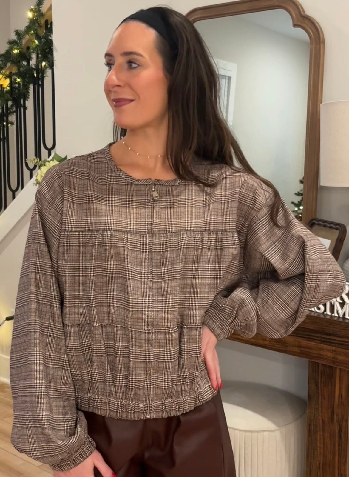 Notting Hill Plaid Bomber Jacket