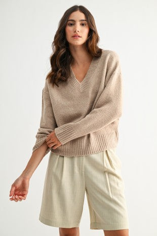 Highlands V-Neck Knit Sweater