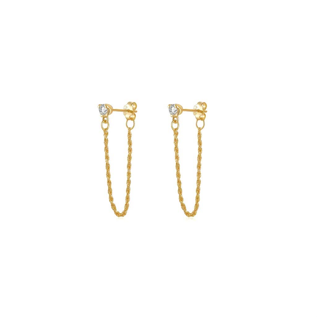 Solar Eclipse Chain Drop Studs