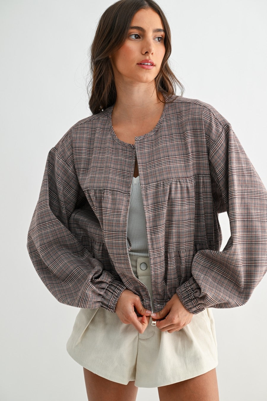 Notting Hill Plaid Bomber Jacket