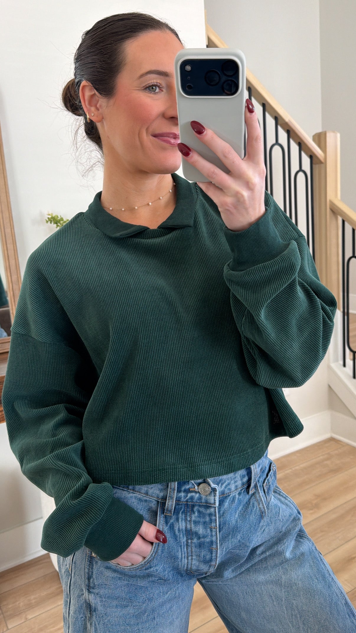 Florence Collared Ribbed Knit Top