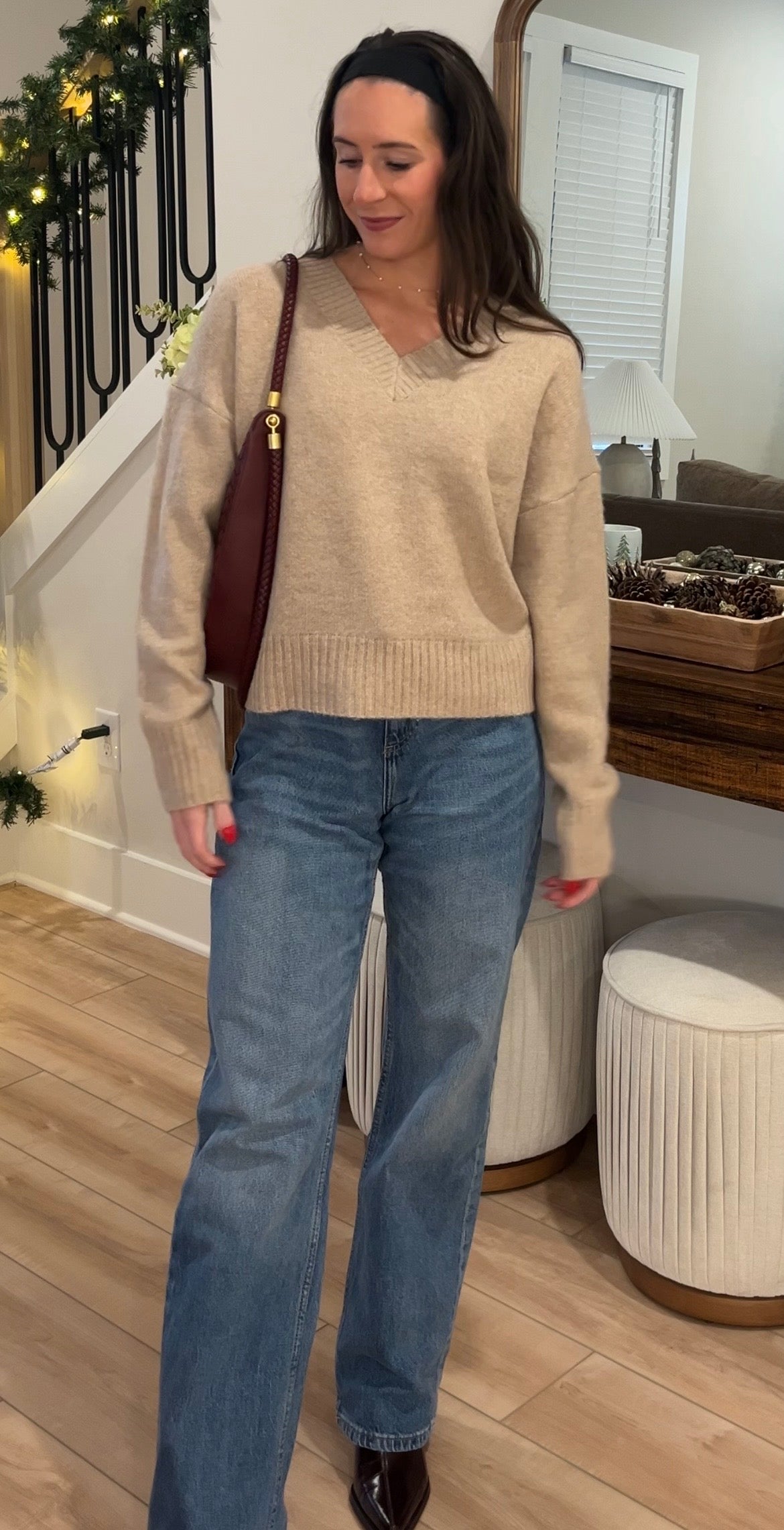 Highlands V-Neck Knit Sweater