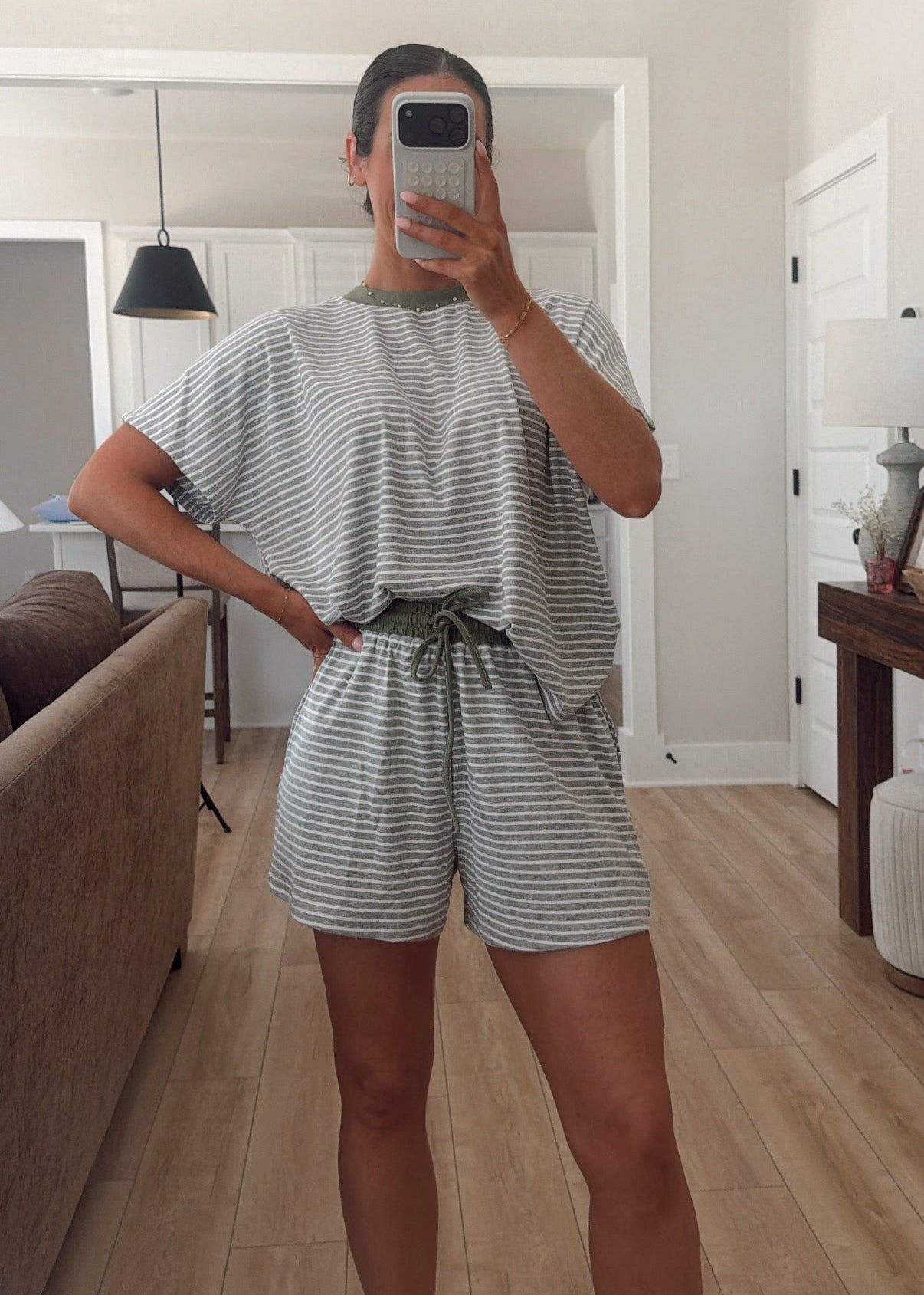 Olive Tree Stripe Lounge Set