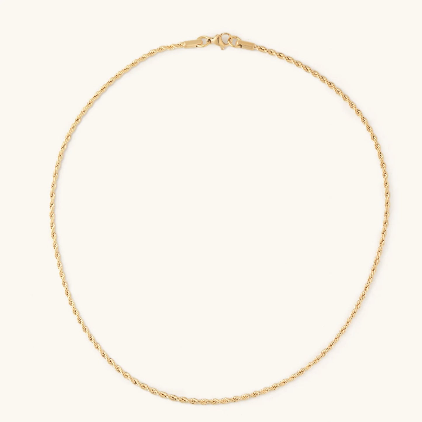 Golden Serenity Waterproof Skinny Rope Necklace